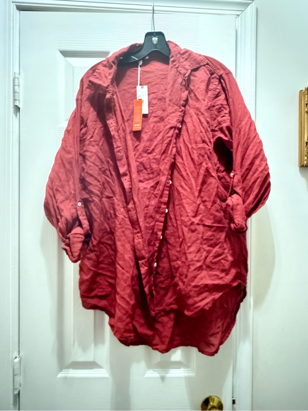 NWT New Sundry Button Down Destinations Shirt Red M Medium